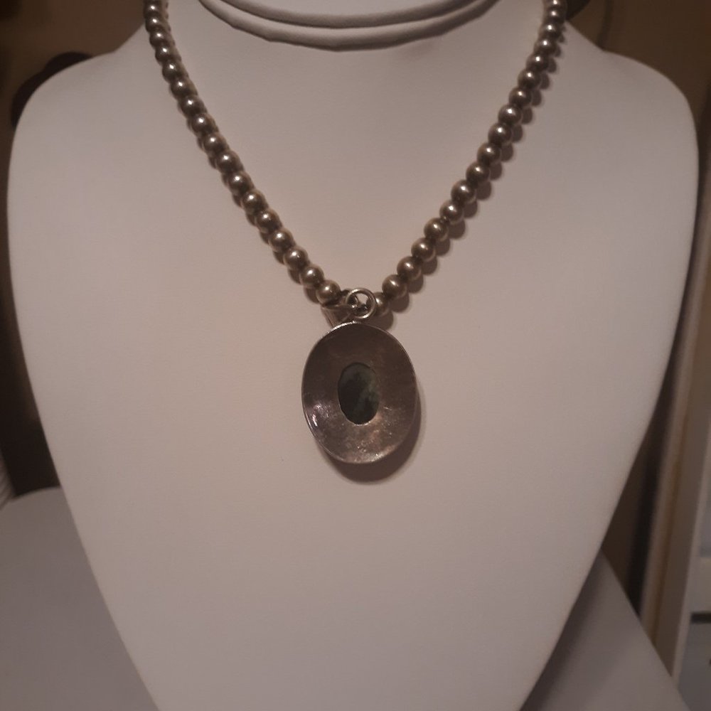 Oblong Circular  Hand Crafted Pendant with Bail - Picture 3 of 8